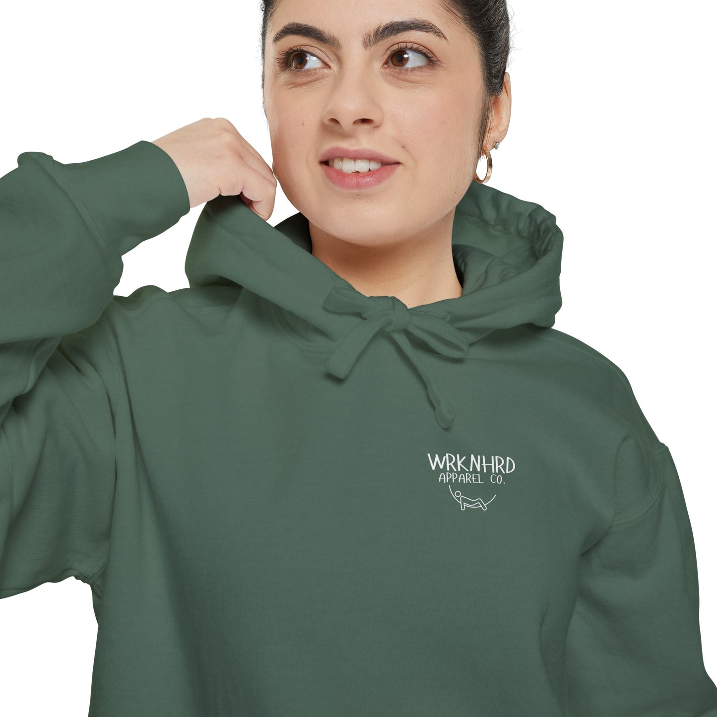 WRKNHRD Logo Blue Spruce Hoodie